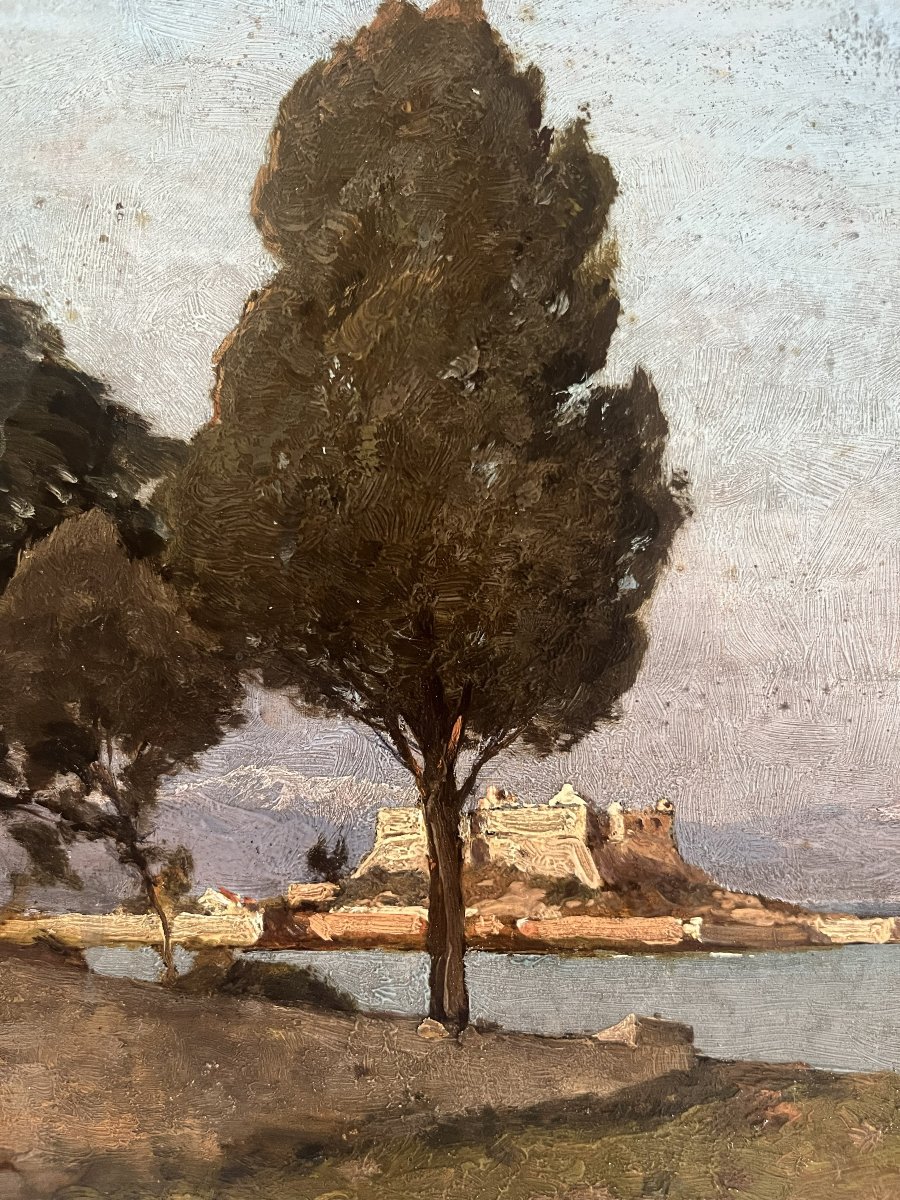 Paysage Méditerranéen,huile sur panneau, vers 1910-photo-2
