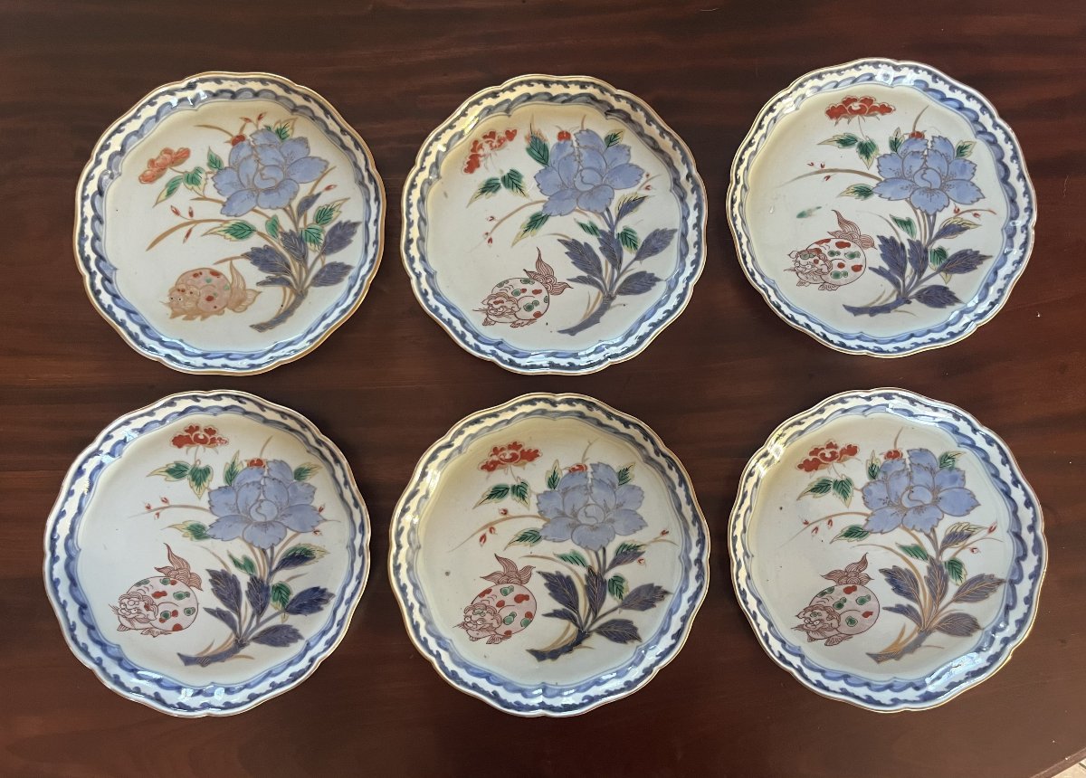 6 Japanese Porcelain Plates, Imari, 19th Century