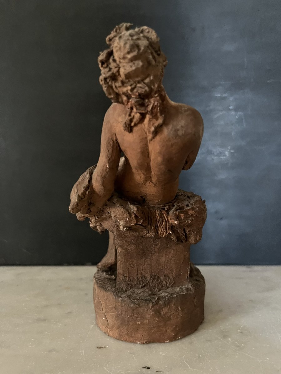 Terre cuite originale XIXème siècle représentant une nymphe -photo-2