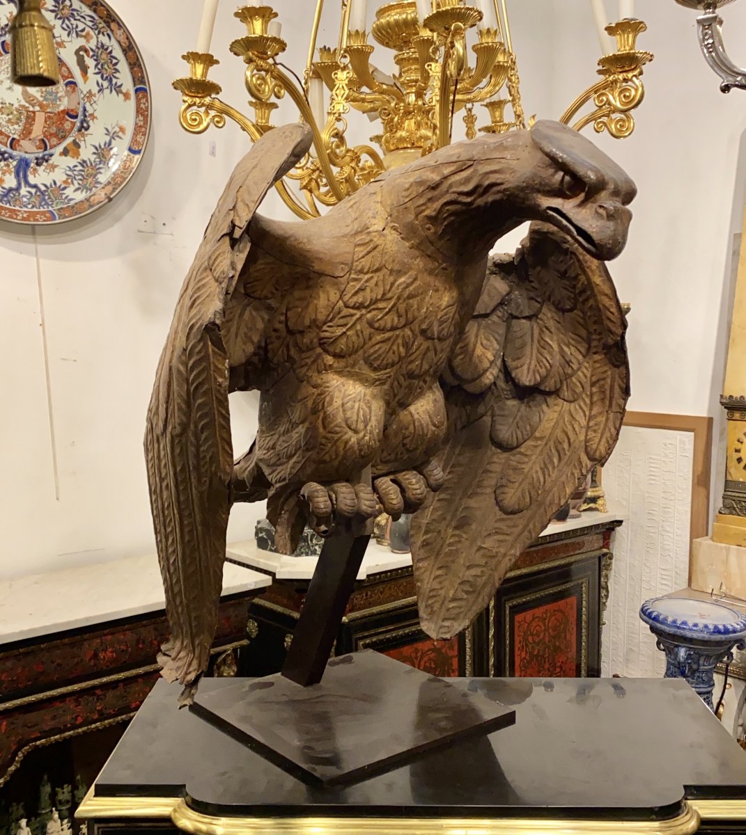 Aigle en fer doré XVIIIème siècle 