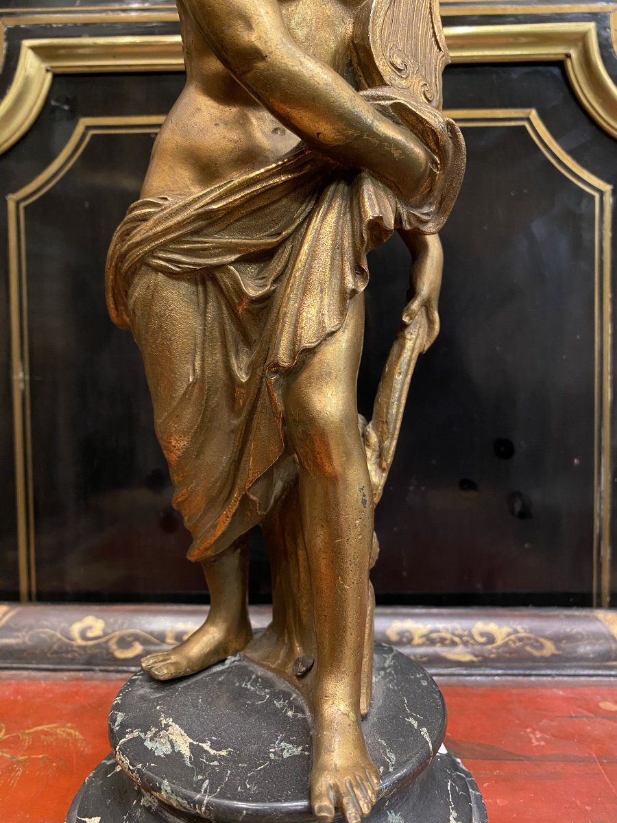 Gilded Bronze « allegory Of Music . 17th Century -photo-2