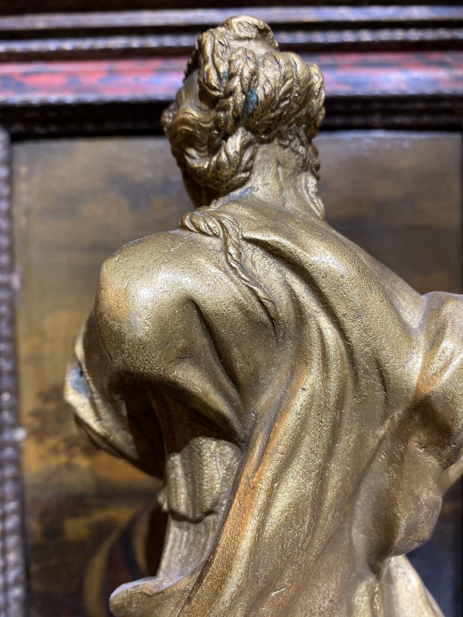 Allegory Of Reading, Gilt Bronze 17th Century-photo-1