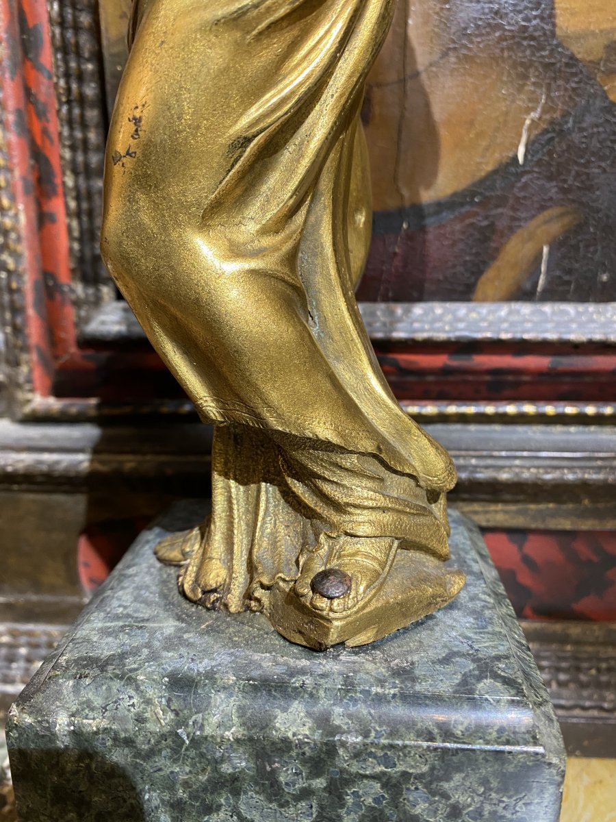 Allegory Of Reading, Gilt Bronze 17th Century-photo-3