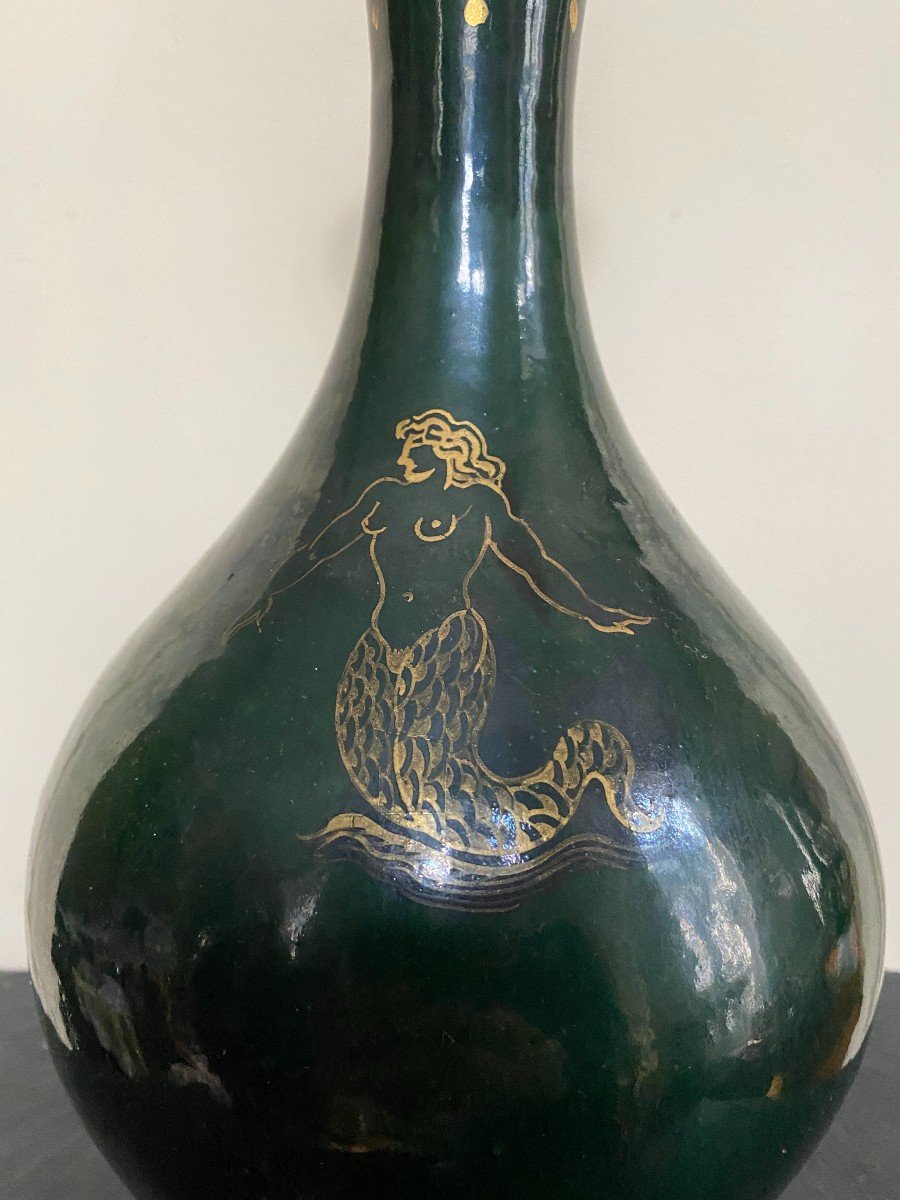 Céramique de Jean Mayodon , vase bouteille -photo-2