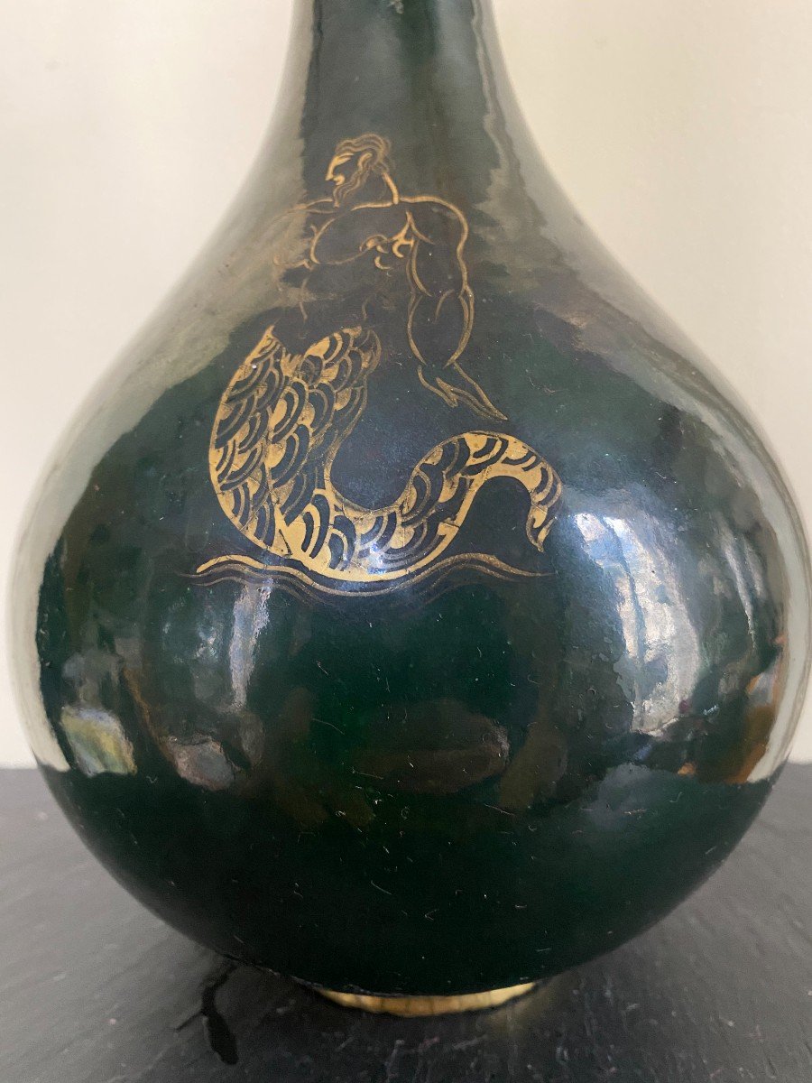 Céramique de Jean Mayodon , vase bouteille -photo-4
