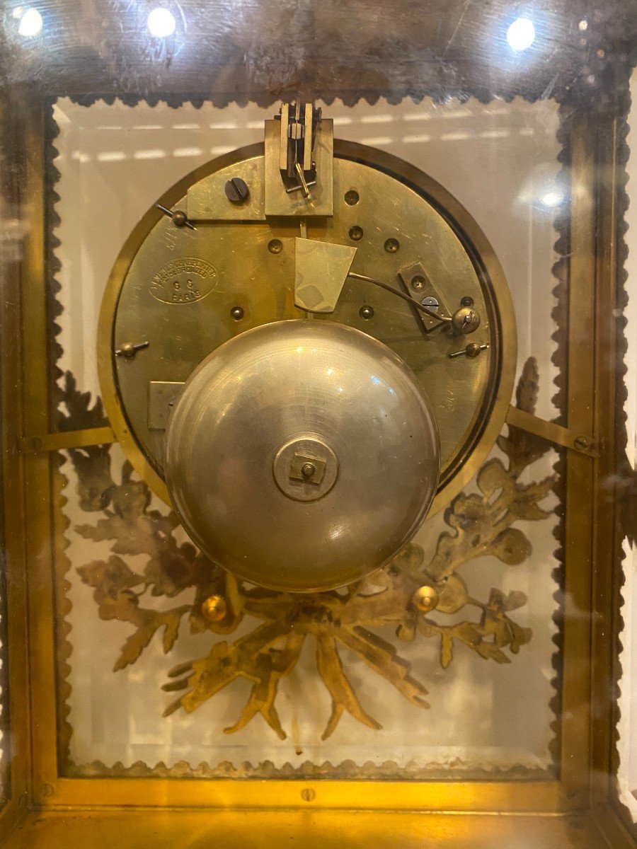 Louis XVI Style Gilt Bronze Cage Clock, Lemerle Charpentier-photo-4