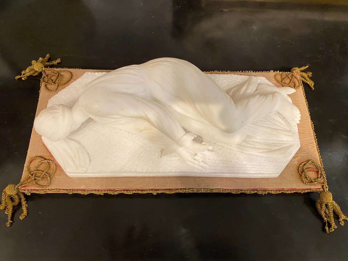 Sculpture, Sainte Cécile, Soft Marble 19th Century