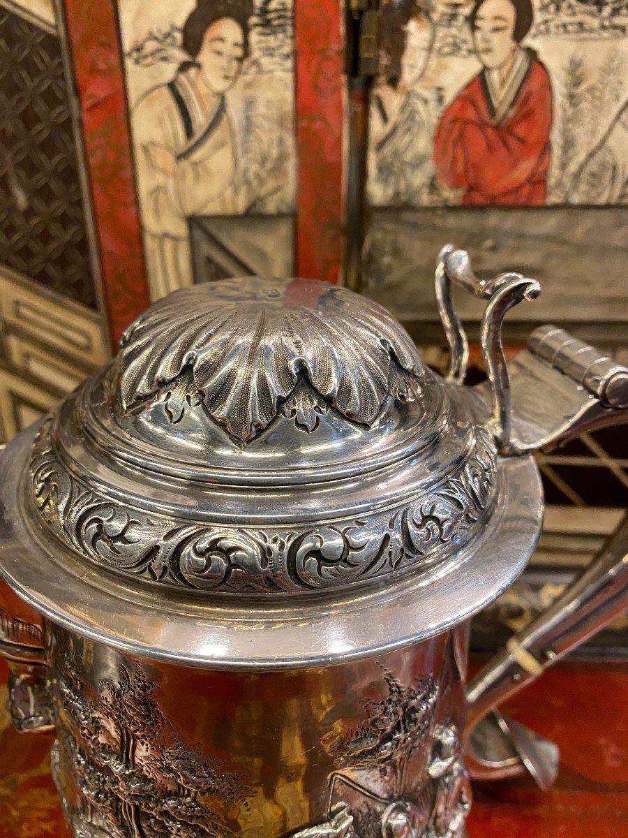 Sterling Silver Teapot, England Early 19th Century-photo-2