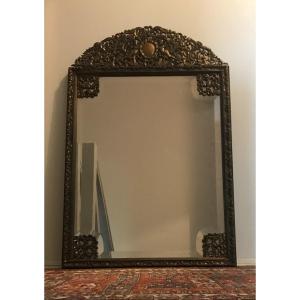 Regency Style Bronze Fronton Mirror, 19th Century