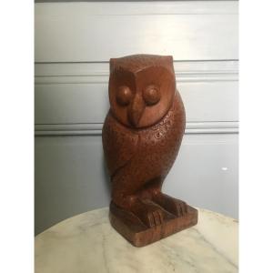 Mahogany Sculpture The Owl Around 1960