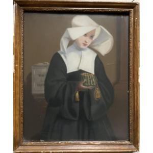 Painting, Portrait Of A Young Nun, Daughters Of Charity, 19th Century