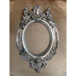 Silver-plated Bronze Frame, Motifs From Painting And Sculpture, 19th Century