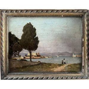 Mediterranean Landscape, Oil On Panel, Circa 1910