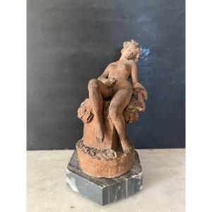 Terre cuite originale XIXème siècle représentant une nymphe