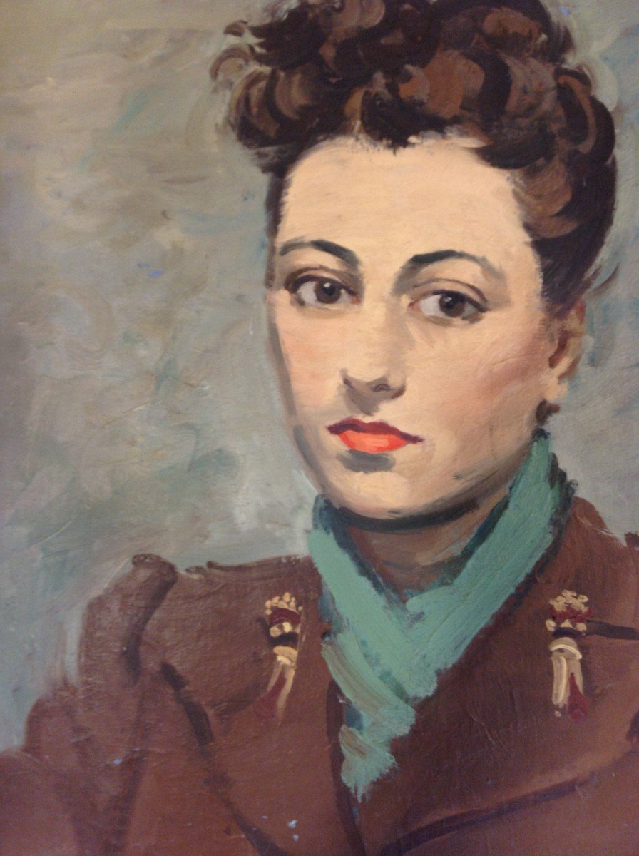 Tableau Portrait De Femme Signé Le Breton