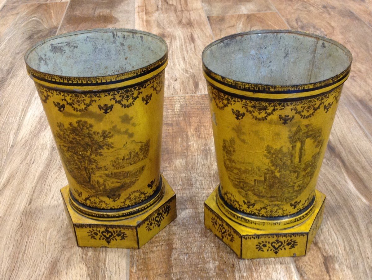 Pairs Of 19th Century Painted Sheet Coolers-photo-2