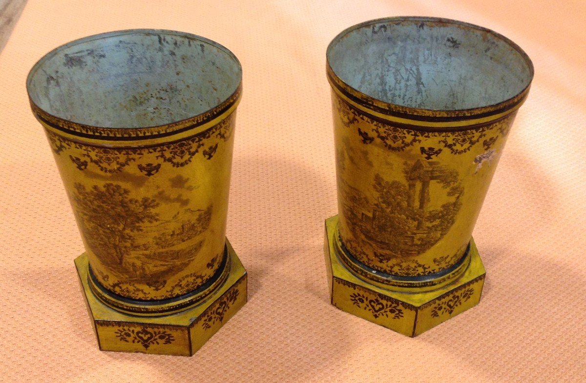 Pairs Of 19th Century Painted Sheet Coolers-photo-3