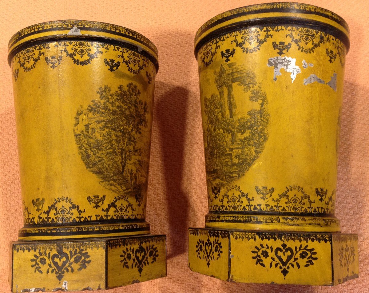 Pairs Of 19th Century Painted Sheet Coolers-photo-1
