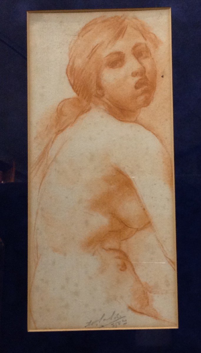 Sanguine “woman” By Adolphe Lalire-photo-4
