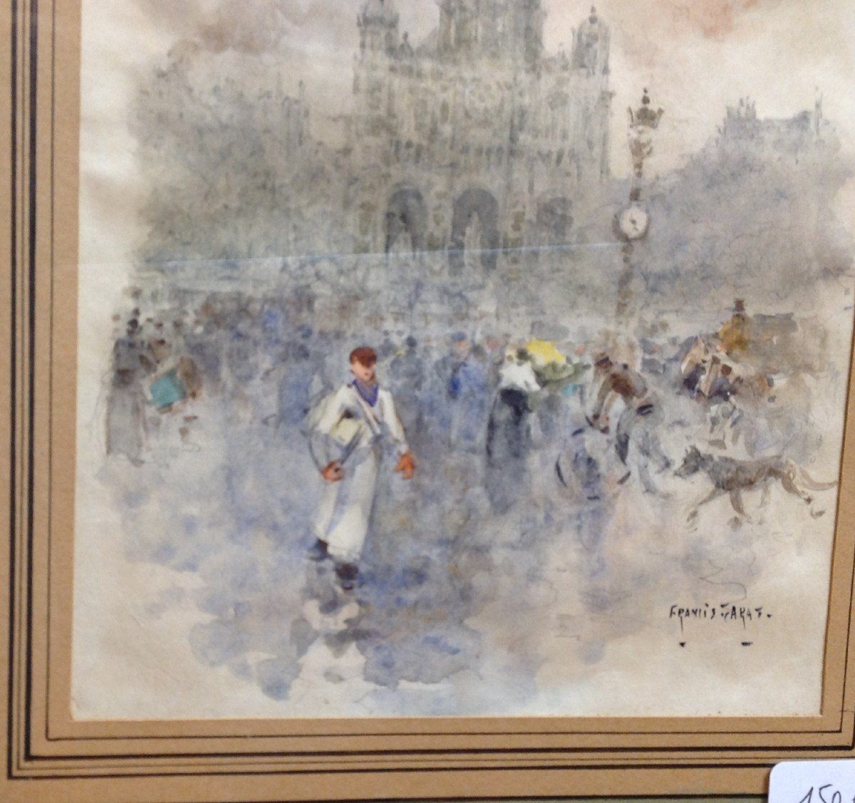 Watercolor View Of Paris Early 20th Century By Francis Garat-photo-4
