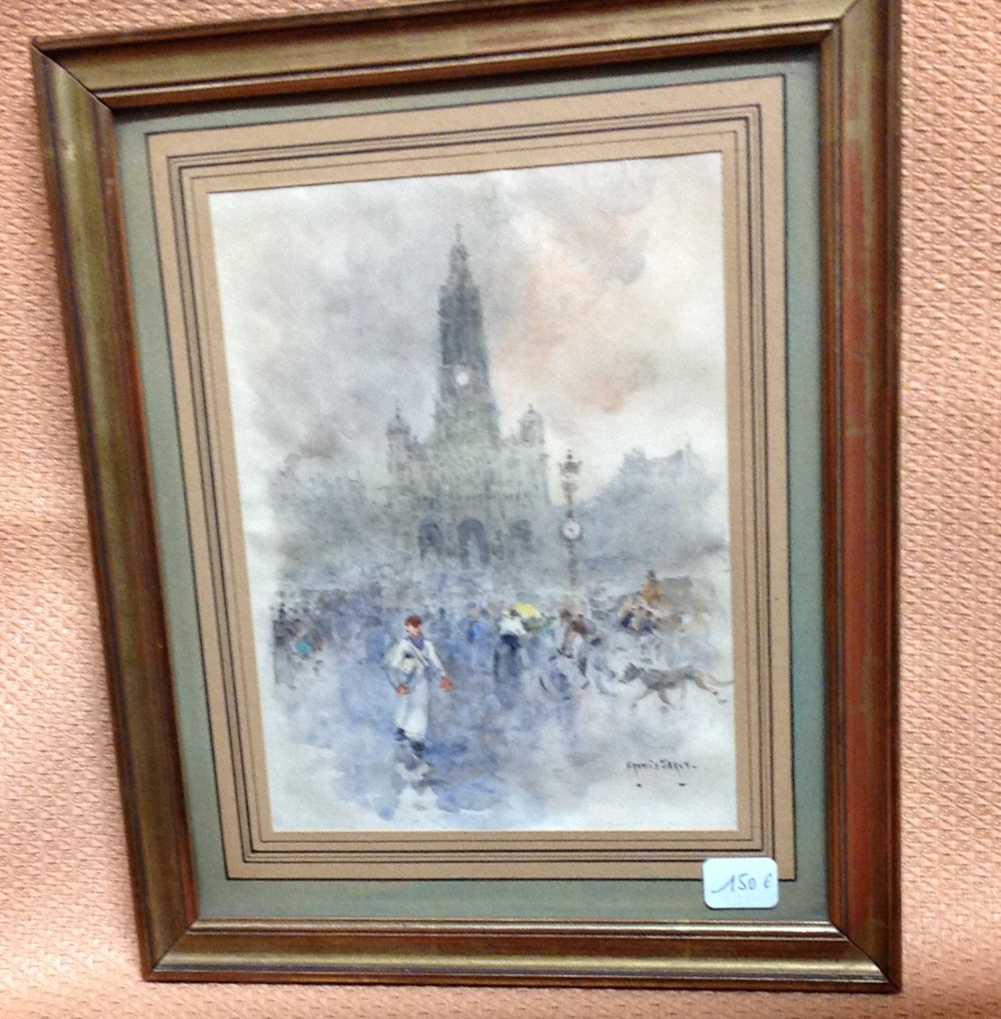 Watercolor View Of Paris Early 20th Century By Francis Garat-photo-3