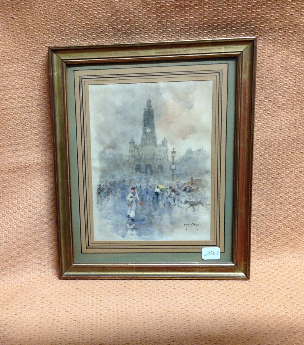 Watercolor View Of Paris Early 20th Century By Francis Garat-photo-4
