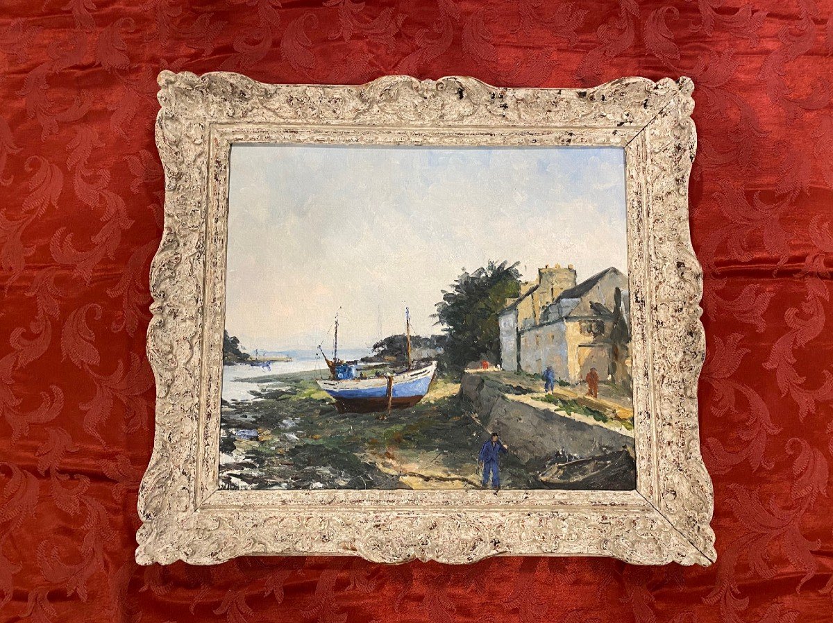 Tableau "barque à Douarnenez" De Claude Bils-photo-3