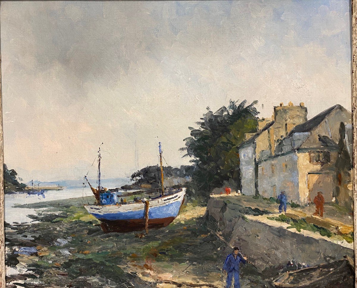 Tableau "barque à Douarnenez" De Claude Bils-photo-3
