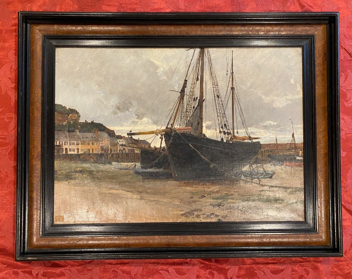 Painting "low Tide At Gorey" Signed E.dameron-photo-2