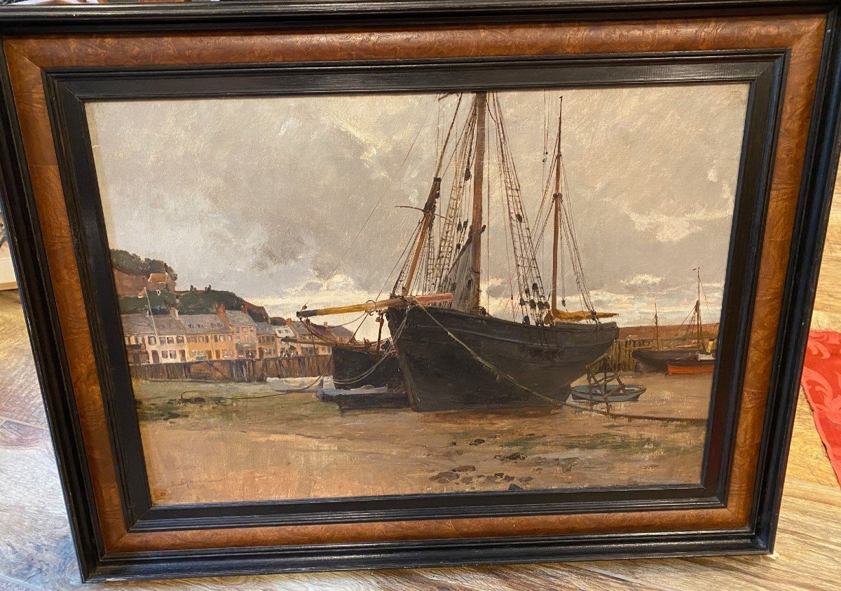 Painting "low Tide At Gorey" Signed E.dameron-photo-4