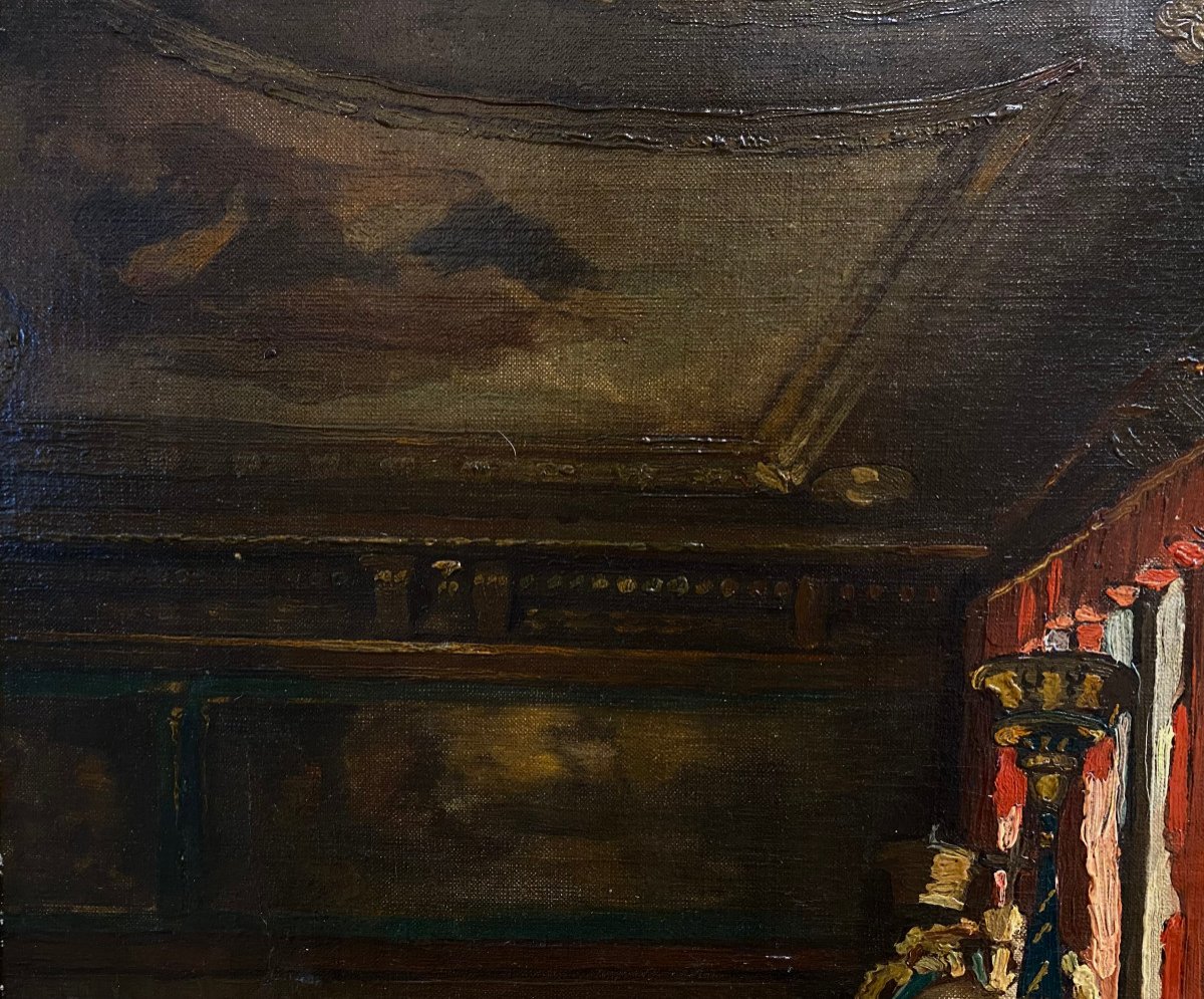 Interior Of Venetian Palace Oil On Canvas Signed Sickert-photo-7