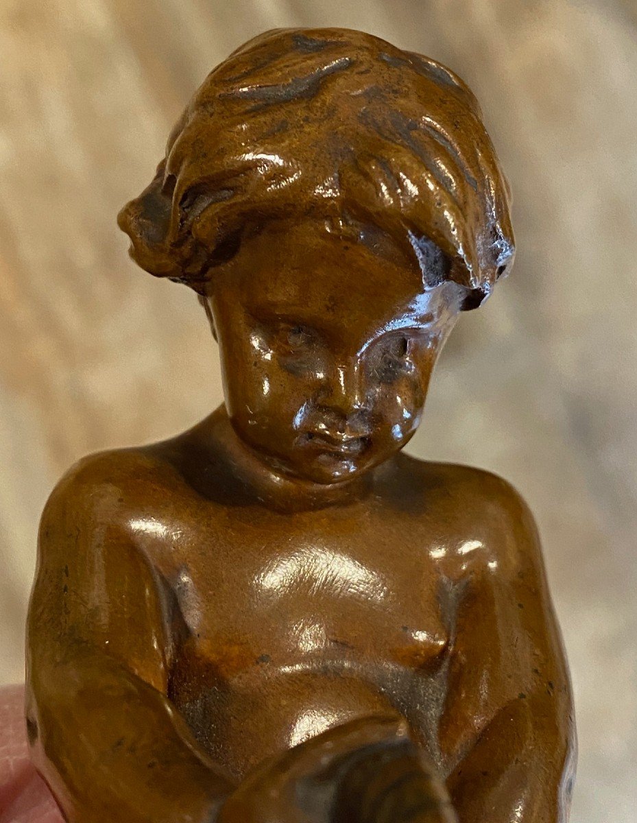 Petit Bronze "enfant Au Panier " De Barrias-photo-4