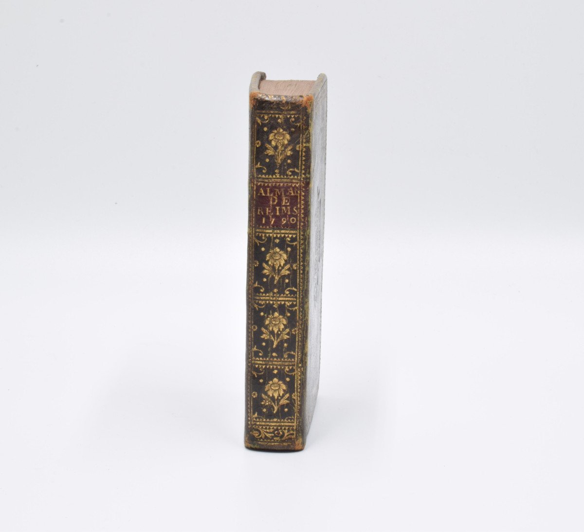 Antique Book: Almanac Of The City And Diocese Of Reims 1790 Moroccan Binding With Arms-photo-2