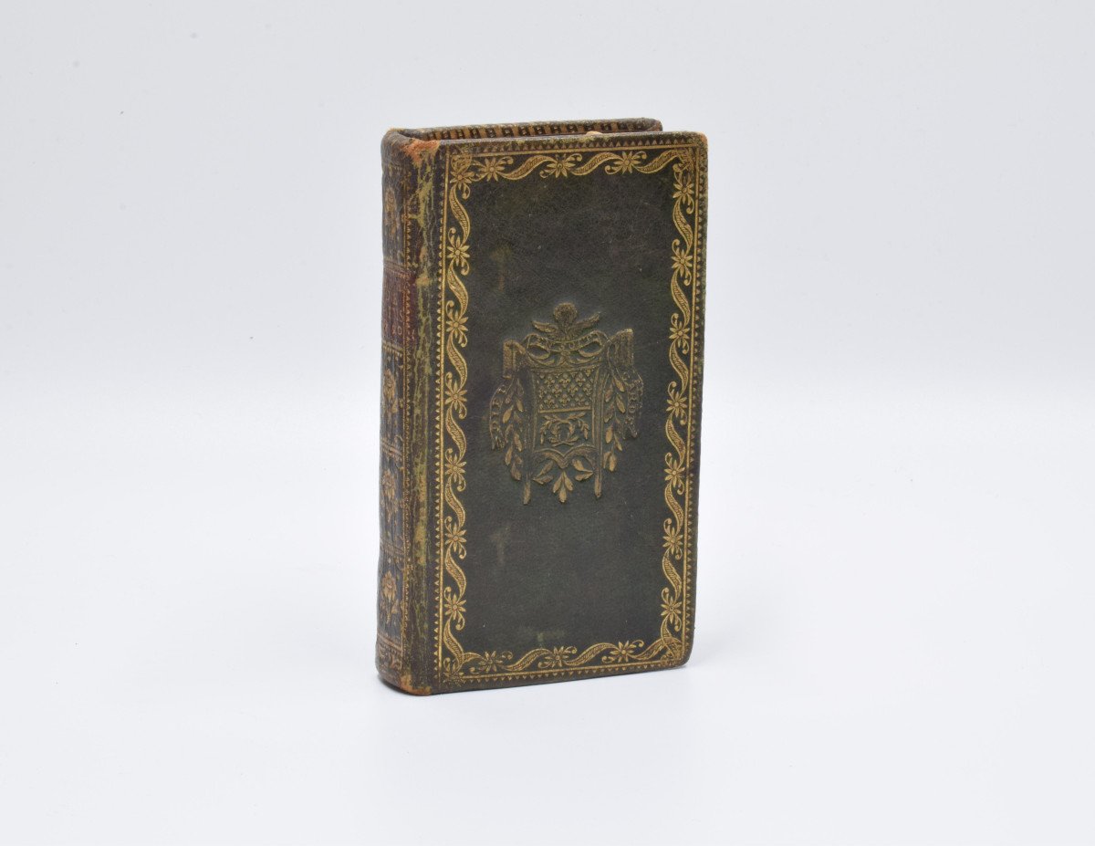 Antique Book: Almanac Of The City And Diocese Of Reims 1790 Moroccan Binding With Arms-photo-3