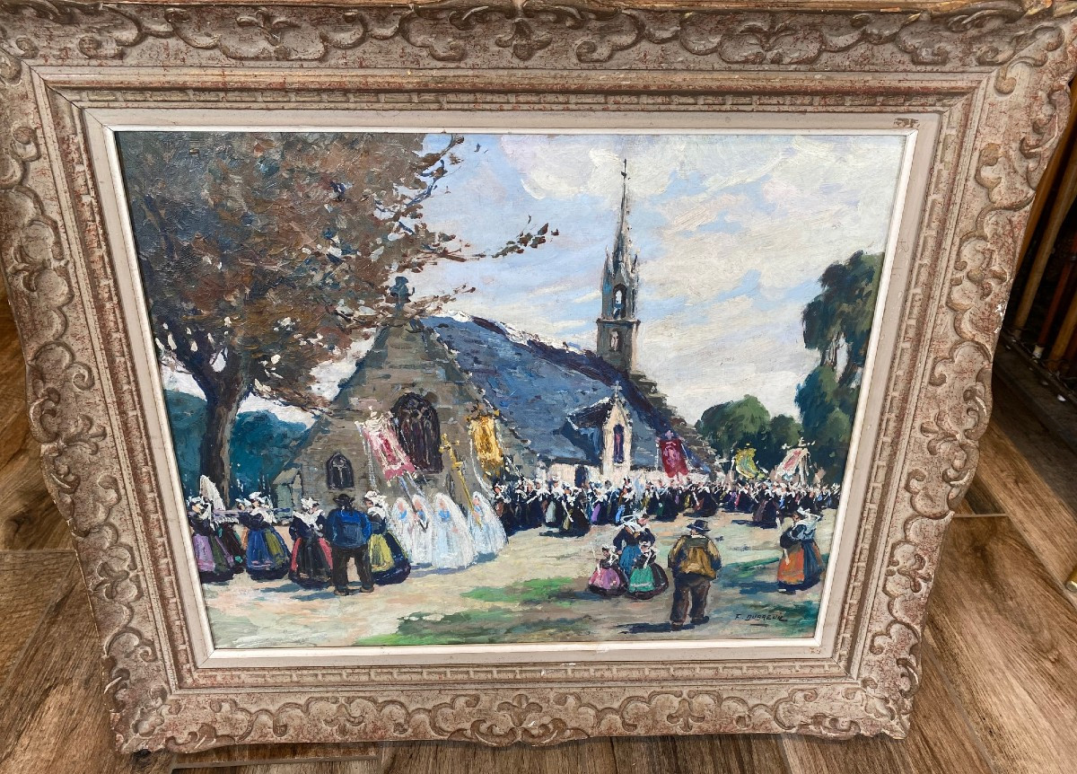 Tableau "pardon En Bretagne" De Ferdinand Dubreuil-photo-2