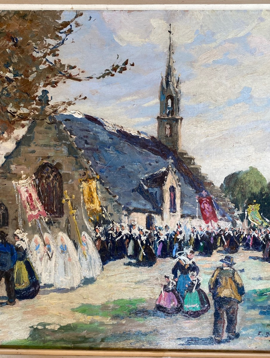 Tableau "pardon En Bretagne" De Ferdinand Dubreuil-photo-3