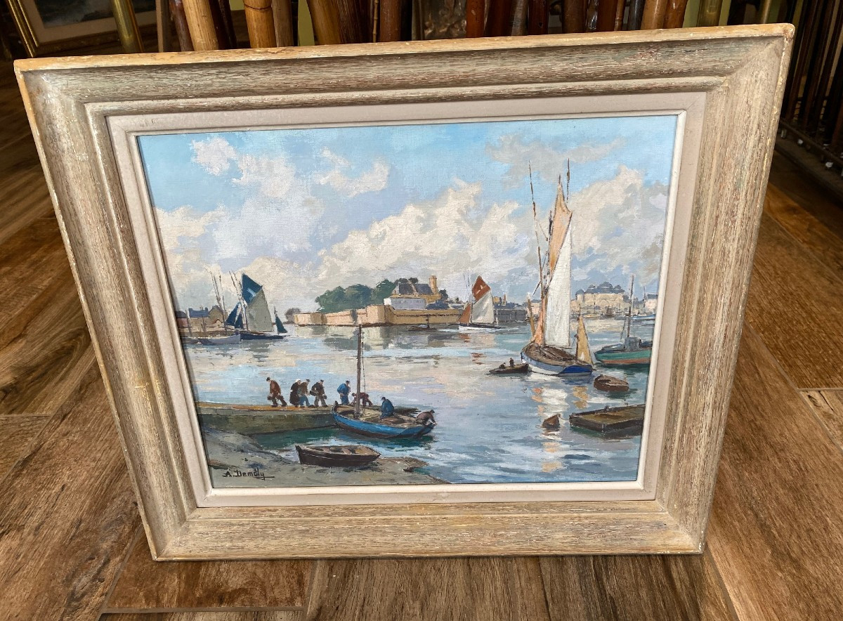 Tableau "port De Concarneau" Bretagne Par André Demoly-photo-2