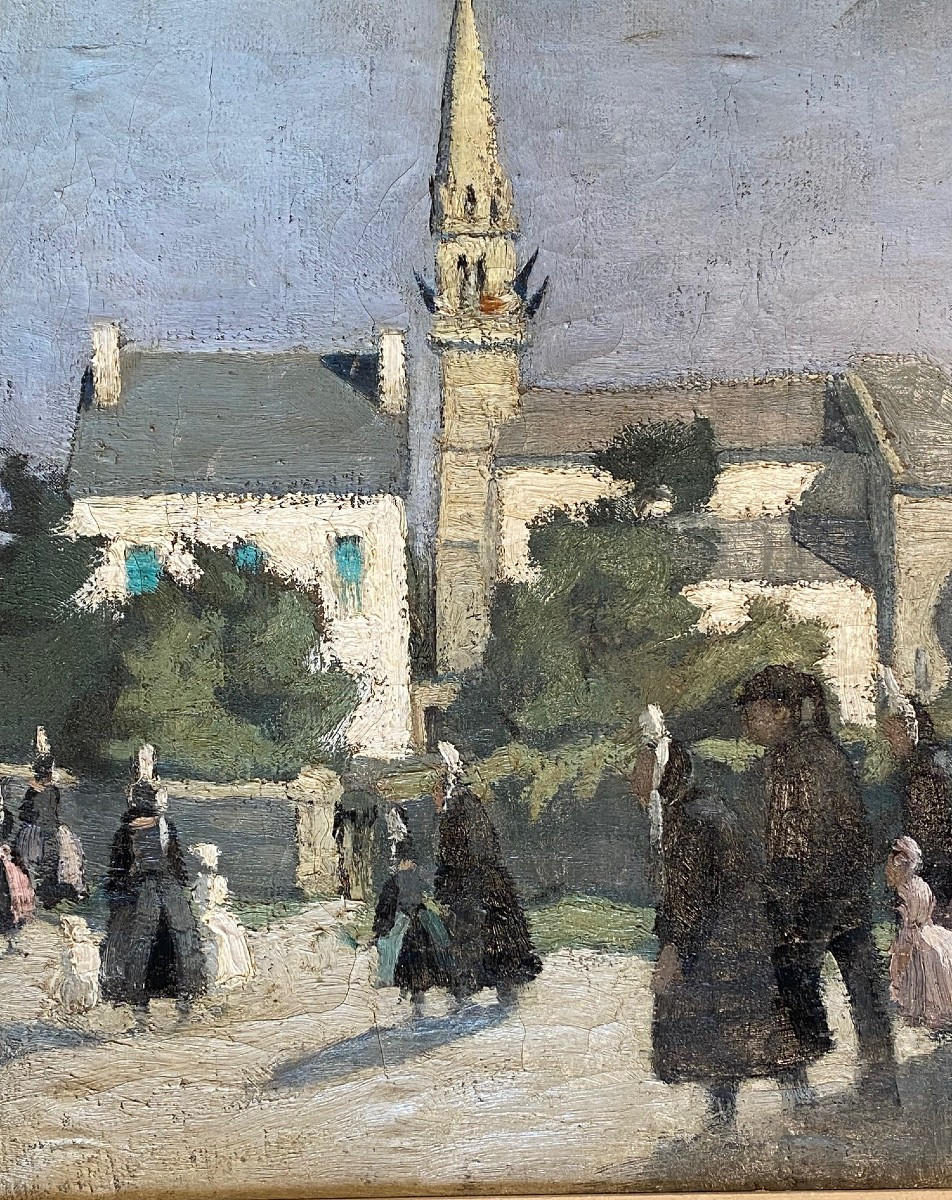 Tableau "jour De Fête à Loctudy" .Bretagne-photo-1