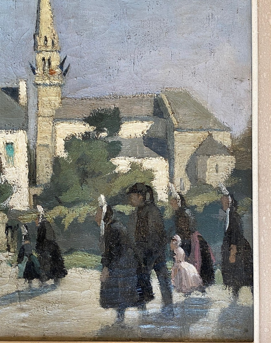 Tableau "jour De Fête à Loctudy" .Bretagne-photo-5