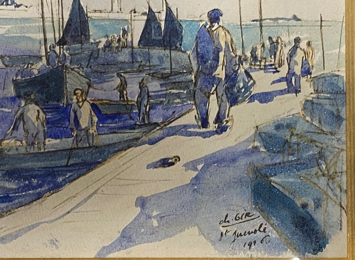 Painting Of Saint Guénolé By Charles Gir. Brittany-photo-2