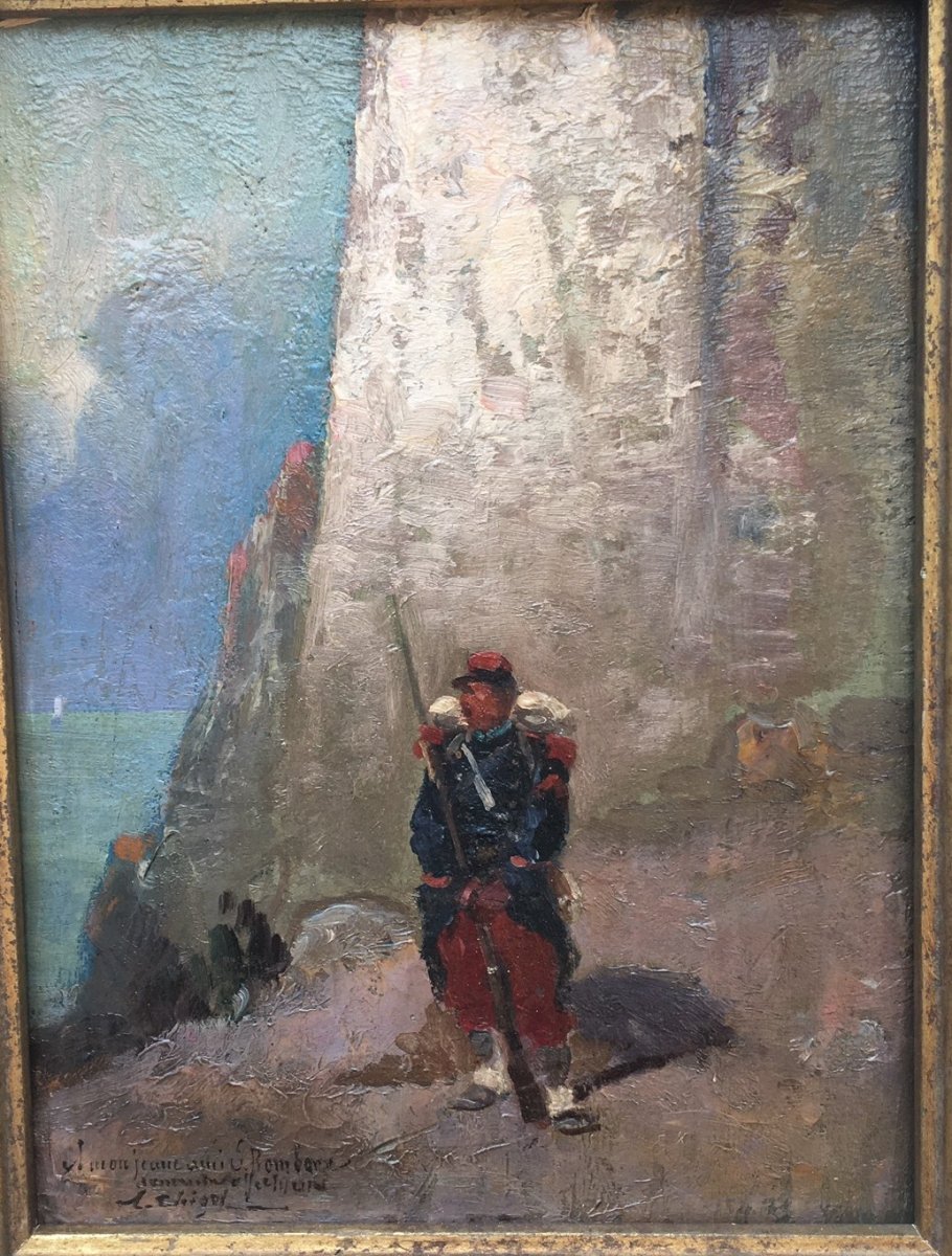 tableau "soldat français " signé A .Chigot