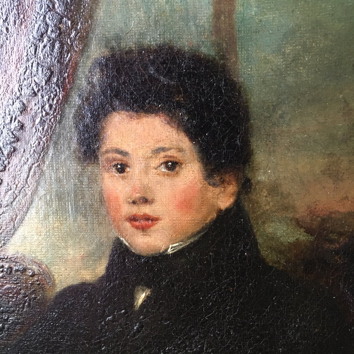 Tableau Portrait De Jeune Homme XIXème-photo-4