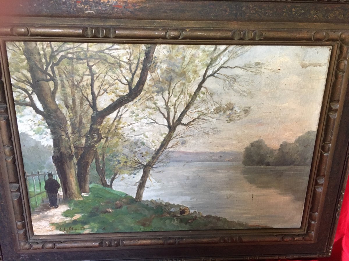 Landscape Painting Signed L.lallemand-photo-4