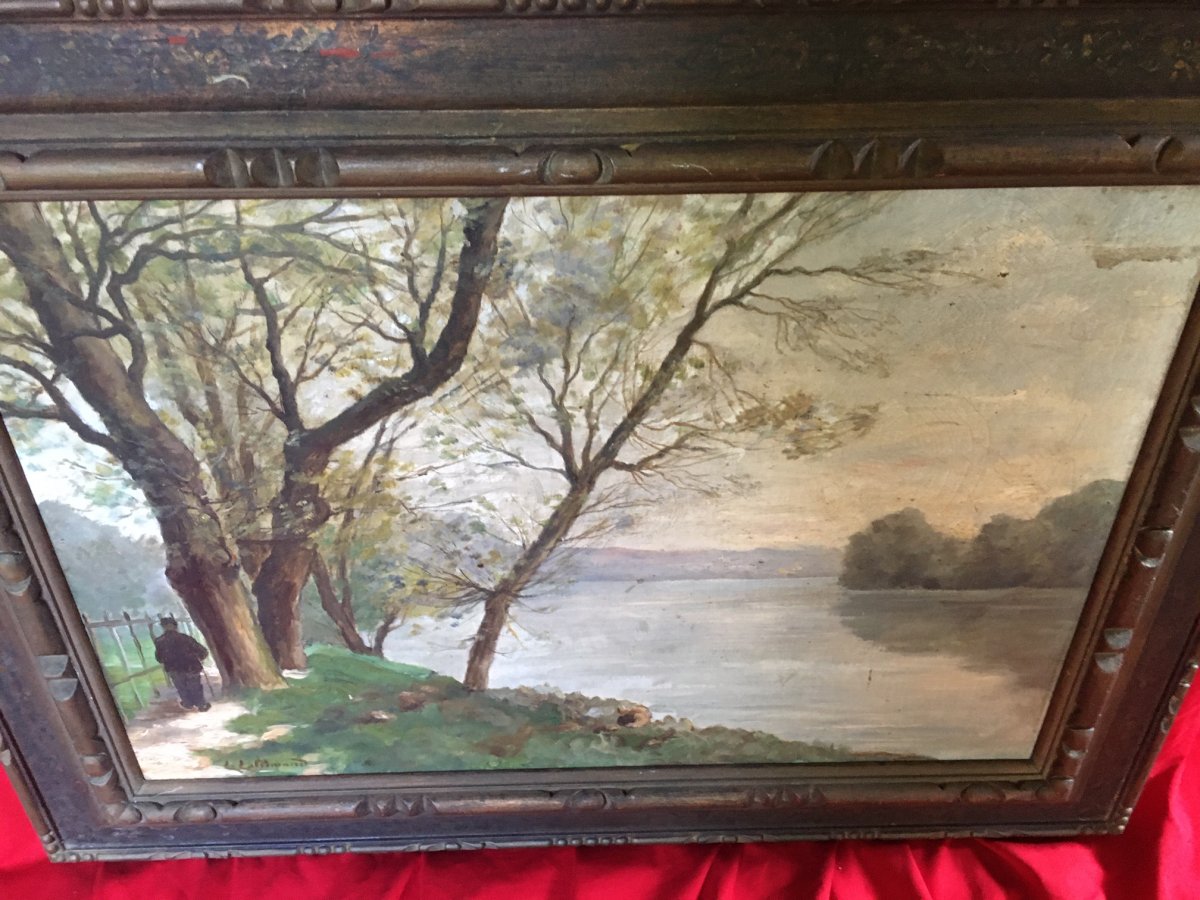 Landscape Painting Signed L.lallemand-photo-5