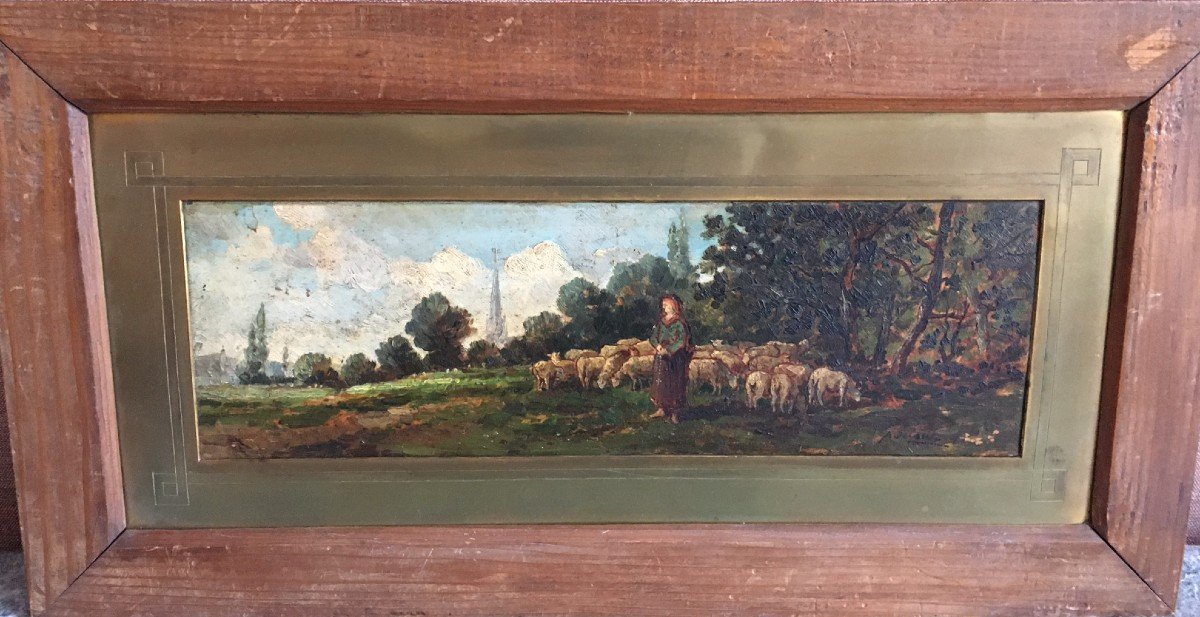 Painting Pastoral Scene Late 19th-photo-5