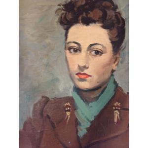 Painting Portrait Of Woman Signed Le Breton