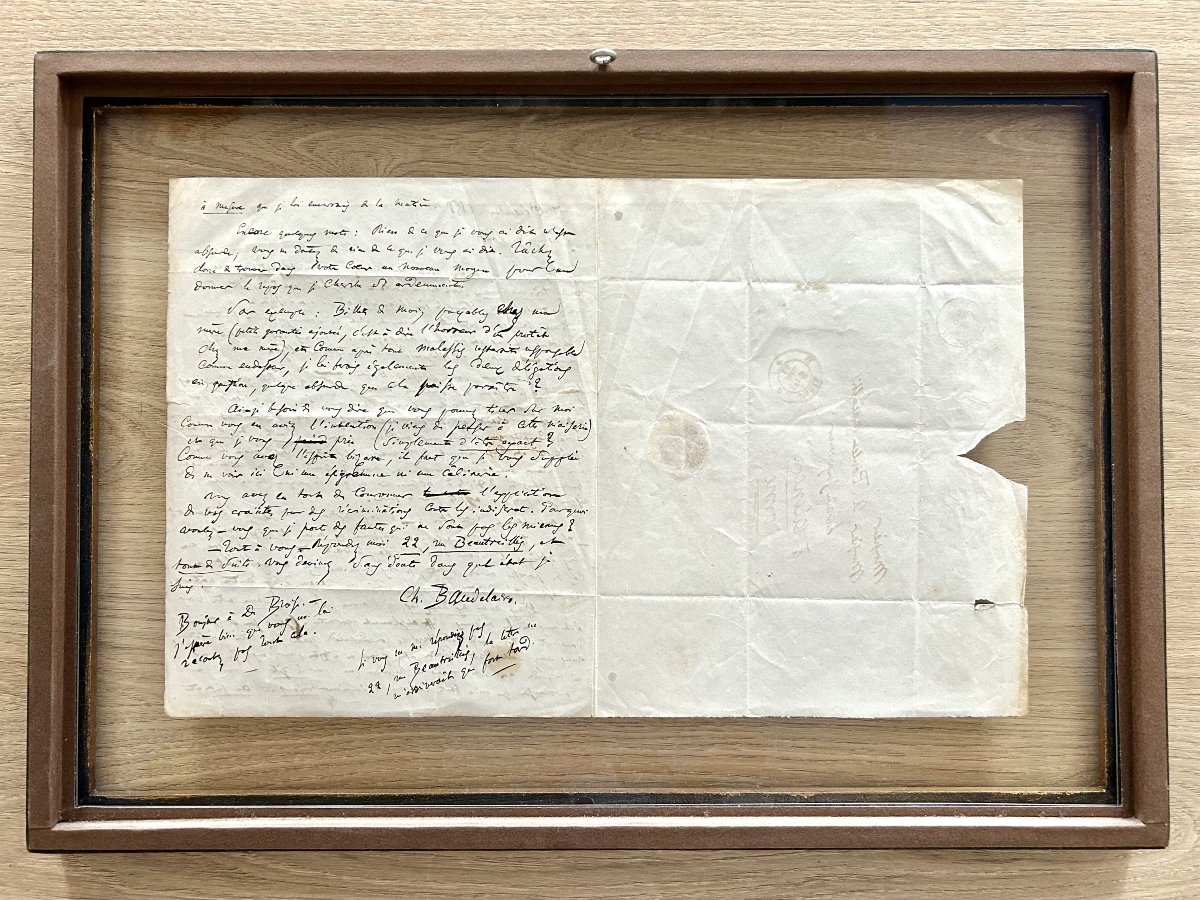 Charles Baudelaire - Large Autograph Letter Signed To His Publisher Auguste Poulet Malassis 1858-photo-4