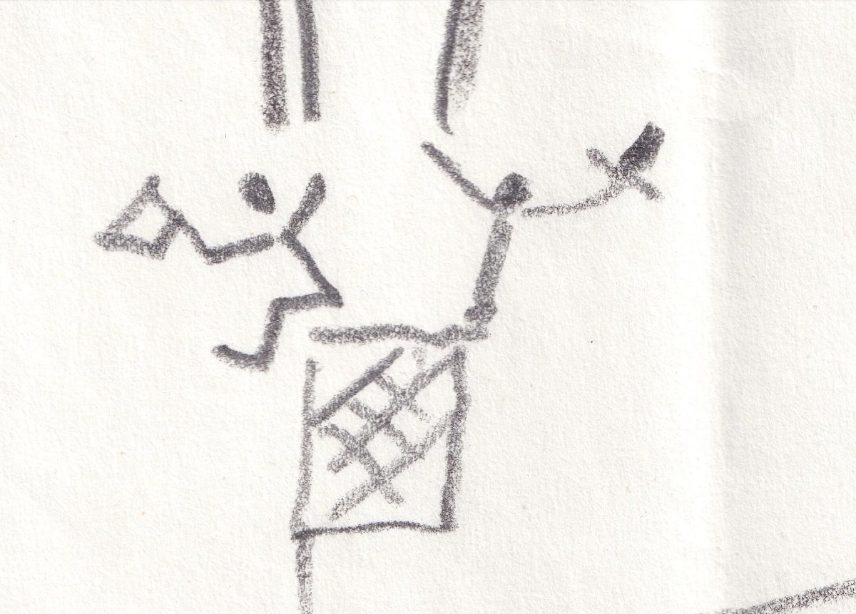 Jean Cocteau - Original Signed Drawing, A Tribute Project To Jules Verne - Hot Air Balloon 1955-photo-1