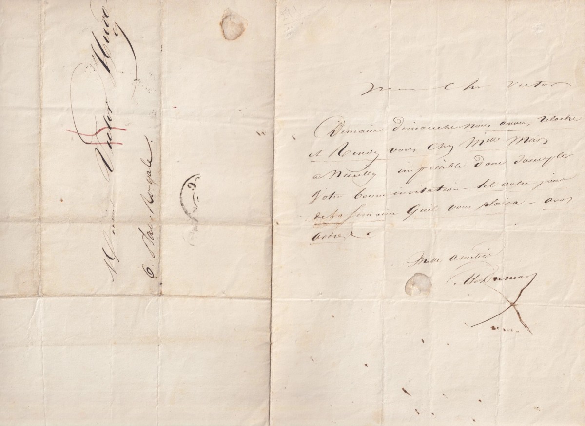 Alexandre DUMAS écrit à Victor HUGO - Lettre autographe signée - 1836 