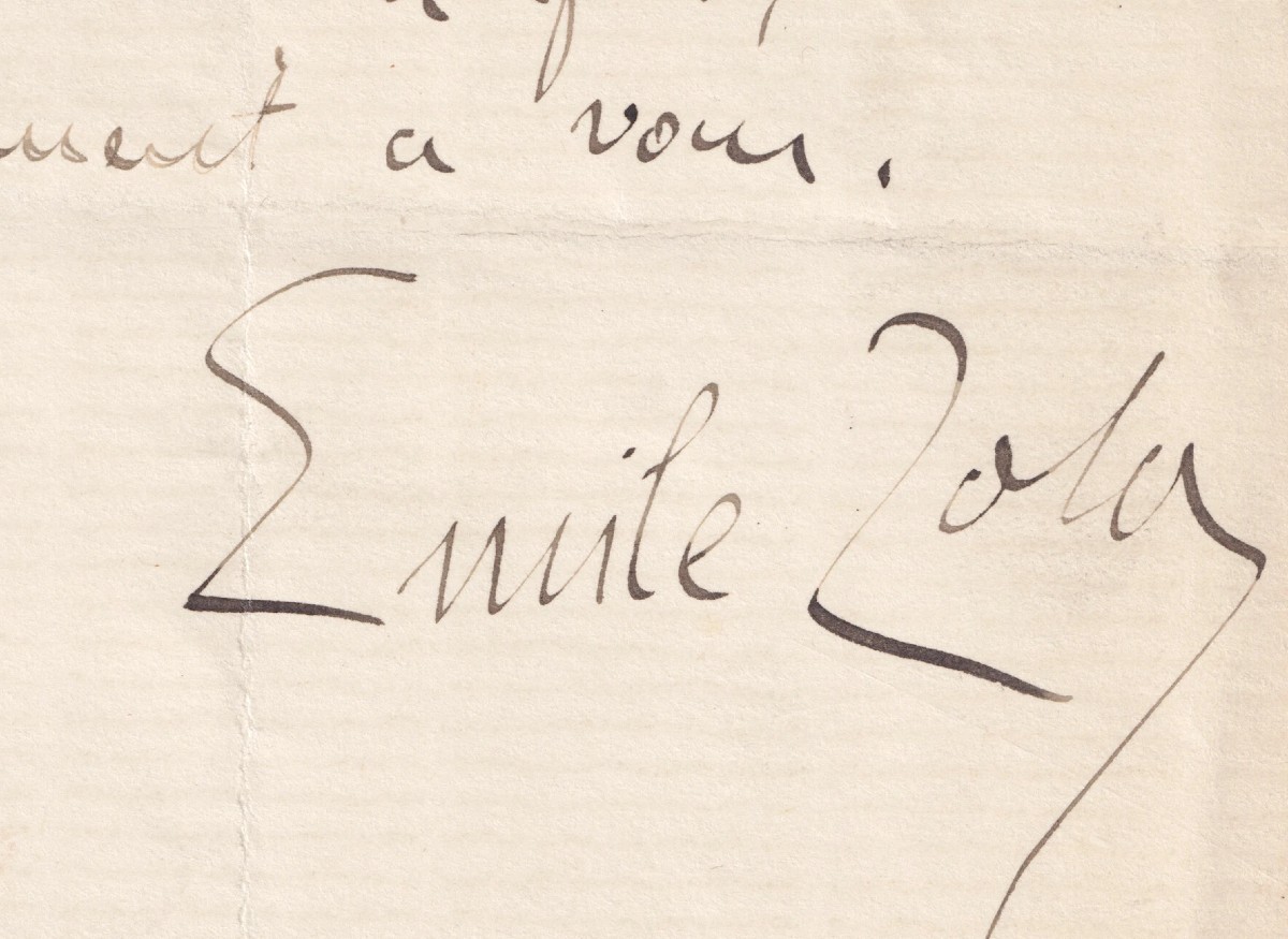 émile Zola - Autograph Letter Signed - 1887 - Large Signature-photo-2